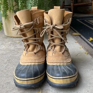 Sorel Tan and Black Winter Boots